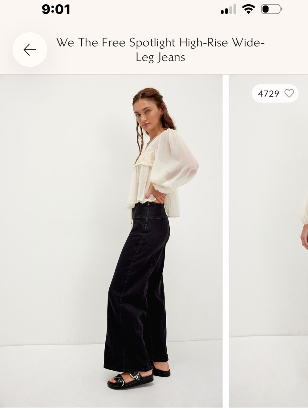 We The Free High-Rise Wide-Leg Jeans in Black